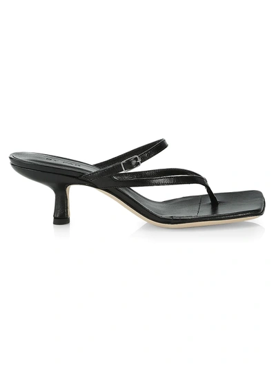 Shop By Far Women's Desiree Leather Thong Sandals In Black