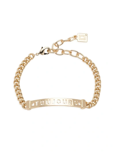 Shop Dannijo Bleu Id Bracelet In Gold