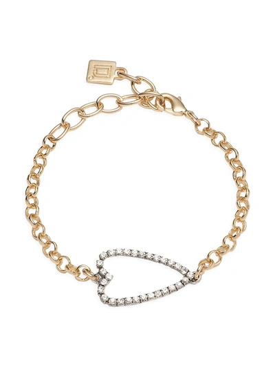 Shop Dannijo Marcel Crystal-embellished Bracelet In Gold