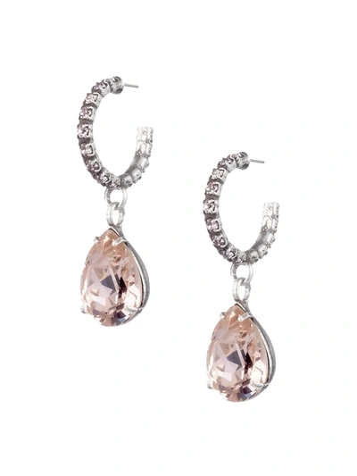 Shop Dannijo Danni Glass Crystal Drop Earrings In Pink