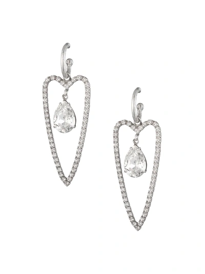 Shop Dannijo Alice Crystal Heart-shaped Drop Earrings