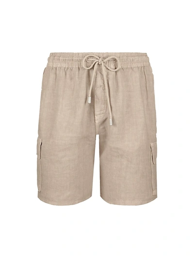 Shop Vilebrequin Men's Linen Cargo Shorts In Safari
