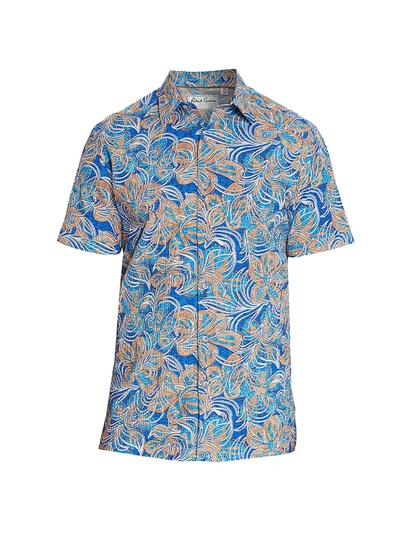Shop Robert Graham Men's Classic-fit City Limits Short-sleeve Shirt In Blue