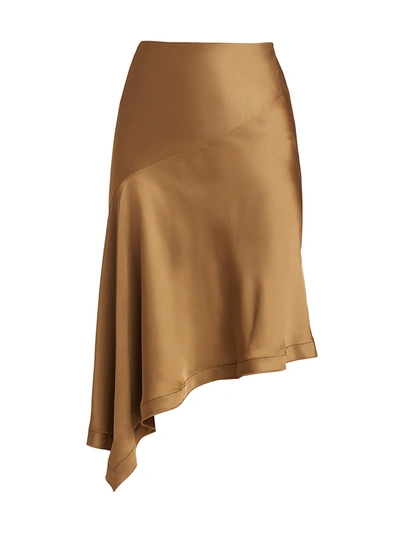 Shop Helmut Lang Women's Asymmetrical Slip Skirt In Trench