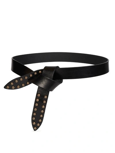 Shop Isabel Marant Women's Lelo Studded Leather Belt In Black