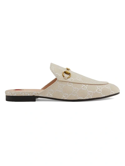 Shop Gucci Women's Women's Gg Lamé Princetown Slippers In Gardenia