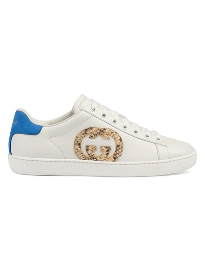 Shop Gucci Women's Women's Ace Sneakers With Interlocking G In Bianco