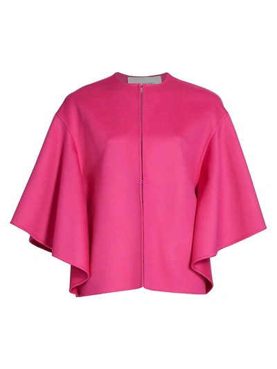 Shop Valentino Women's Wool & Cashmere Cape Top In Shocking Pink