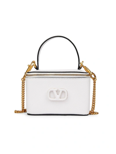 Shop Valentino Vsling Leather Vanity Case In White