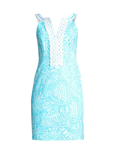 Shop Lilly Pulitzer Valli Lace Stretch Dress In Succulent Blue Seacups