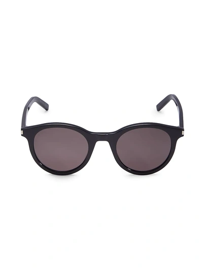 Shop Saint Laurent 49mm Panthos Sunglasses In Black