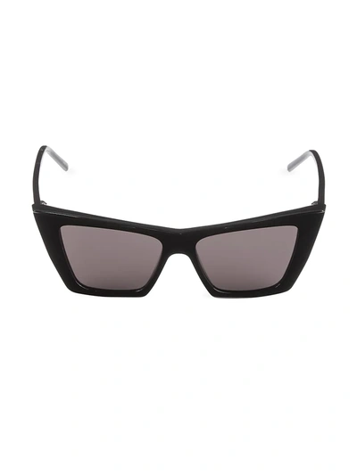 Shop Saint Laurent Women's 54mm Cat Eye Sunglasses In Black