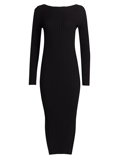 Shop Totême Orville Knit Midi Dress In Black