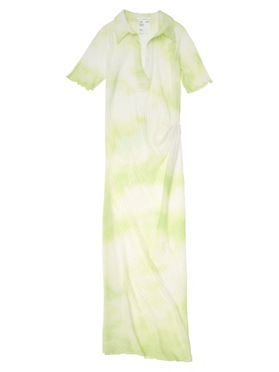 Shop Helmut Lang Women's Polo Midi Dress In Electric Yellow Batik