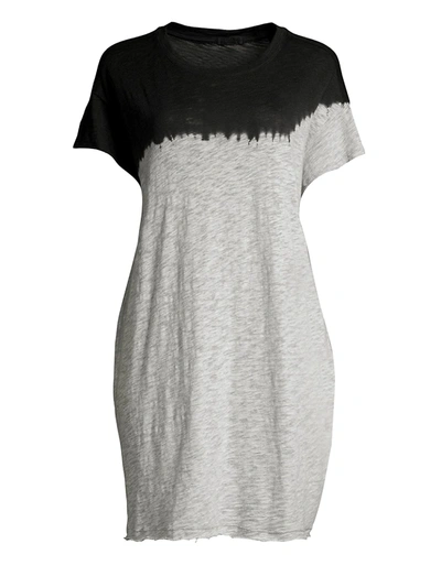 Shop Atm Anthony Thomas Melillo Dip-dyed T-shirt Dress In Heather Grey Black Combo