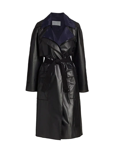Shop Proenza Schouler White Label Women's Leather-look Trench Coat In Dark Grey