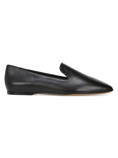 Shop Vince Clark Square-toe Leather Loafers In Black
