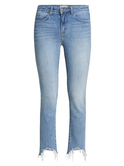 Shop L Agence Women's Harlem Frayed Skinny Jeans In Tahoe