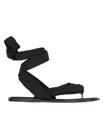 Shop Ganni Recycled Tech Fabric Sandals In Black