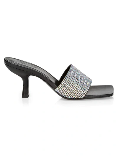 Shop By Far Women's Dylan Embellished Leather Mules In Black