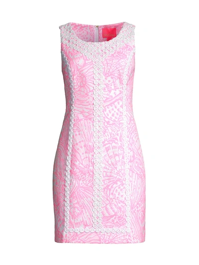 Shop Lilly Pulitzer Women's Macfarlane Shift Dress In Pelican Pink Seacups