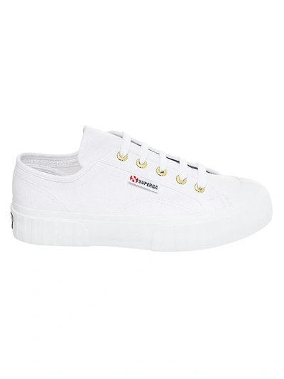 Shop Superga 2630 Cotu Canvas Sneakers In White Gold