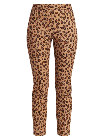Shop Rosetta Getty Skinny Leopard-print Pull-on Pants In Camel