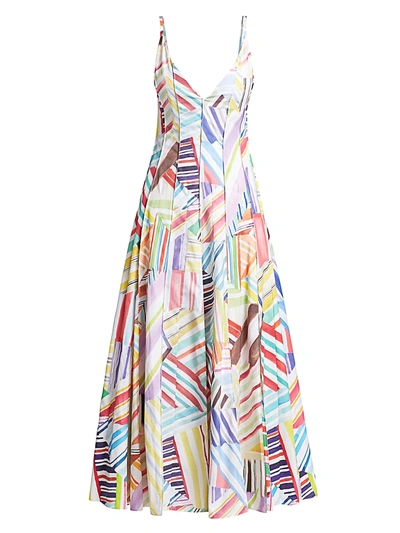 Shop Rosie Assoulin Women's Million Pleats V-neck Dress In Rainbow