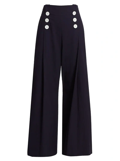Shop Rosie Assoulin Women's Wide-leg Sailor Pants In Midnight