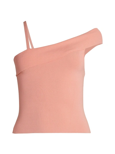 Shop Alice And Olivia Women's Arletta Asymmetrical Off-the-shoulder Top In Light Peach