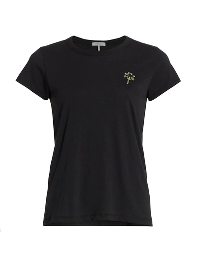 Shop Rag & Bone Palm Tree Embroidered T-shirt In Black