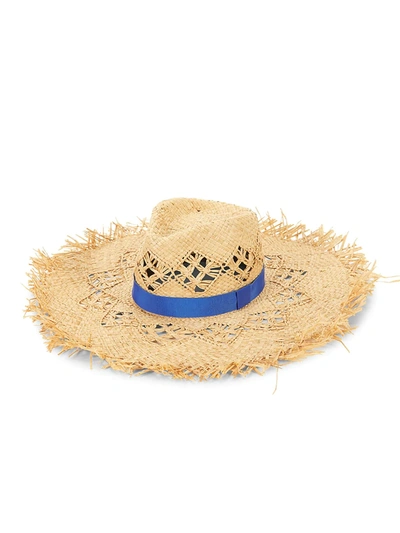 Shop Rag & Bone Women's Frayed Wide-brim Raffia Hat In Natural