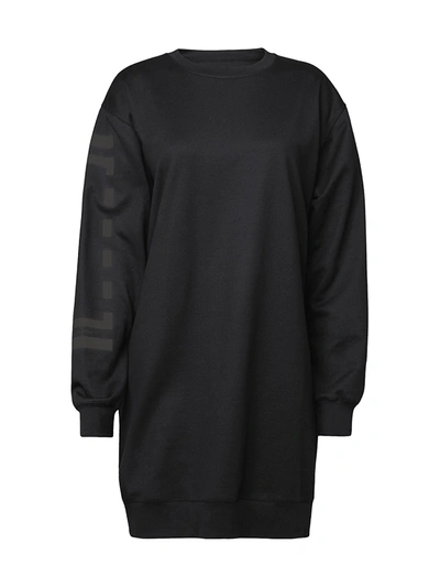 Shop Wolford Logo Sweatshirt Dress In Black Steel