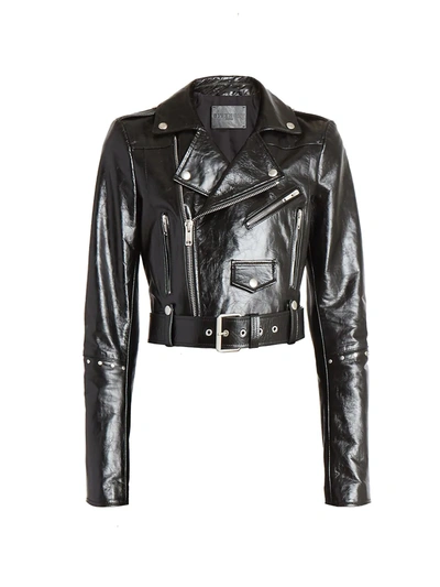 Shop Givenchy Women's Studded Leather Biker Jacket In Black