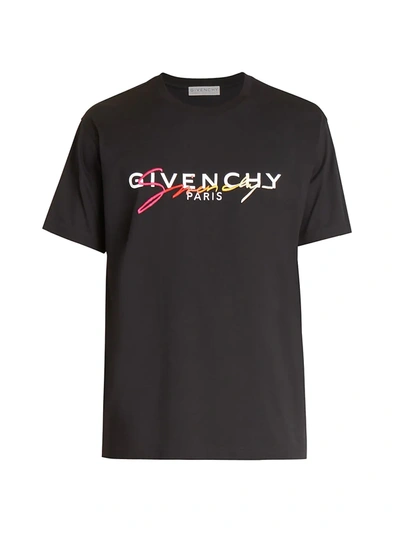 Shop Givenchy Men's Degrade Signature Regular-fit T-shirt In Black