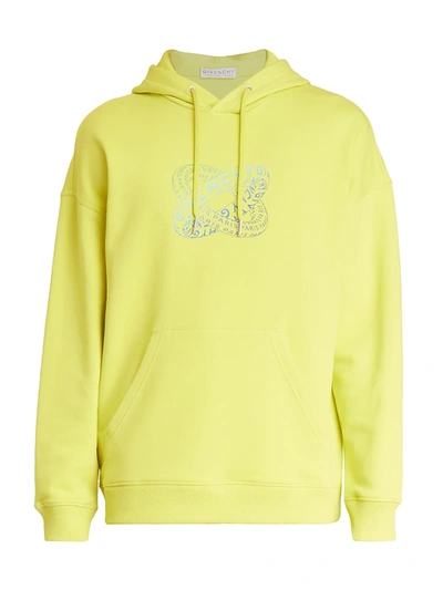 Shop Givenchy Men's Infinity Rings Regular-fit Hoodie In Lime