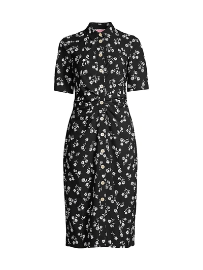 Shop Kate Spade Women's Nerissa Dandelion Floral Shirtdress In Black