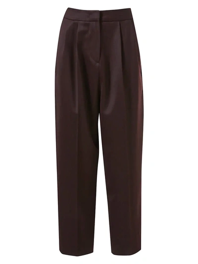 Shop Lvir Women's Cropped Wool Tuck Pants In Wine