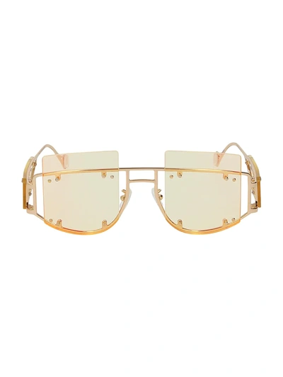 Shop Fenty Antisocial 47mm Geometric Sunglasses In Gold Brown
