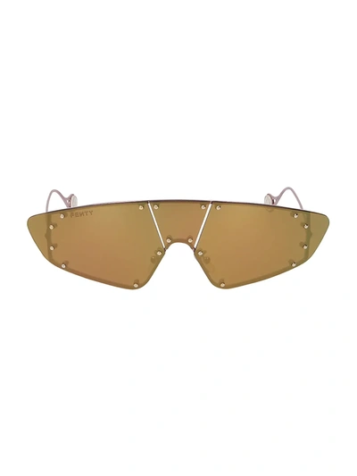 Shop Fenty Techno 99mm Mask Sunglasses In Pink Gold