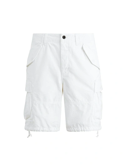 Shop Polo Ralph Lauren Washed Cotton Ripstop Cargo Shorts In White
