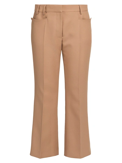 Shop Stella Mccartney Carlie Cropped Flare Trousers In Camel