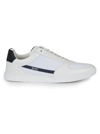 Shop Hugo Boss Men's Cosmo Tennis Sneakers In White