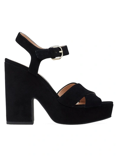 Shop Kate Spade Women's Grace Suede Platform Sandals In Black
