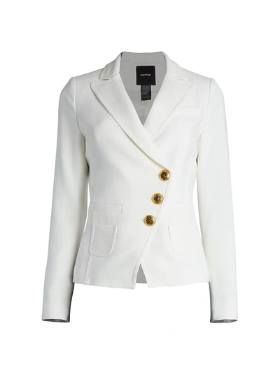 Shop Smythe Women's Asymmetrical Wrap Blazer In White