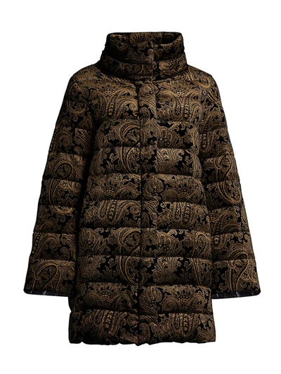 Shop Etro Women's Brumby Devoré Velvet Down Puffer Jacket In Black