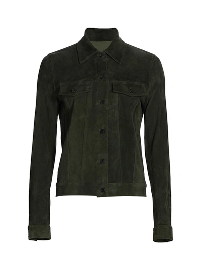 Shop The Row Coltra Suede Jacket In Olive