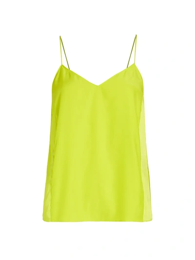 Shop Rag & Bone Racquel Silk Camisole Top In Lime Green