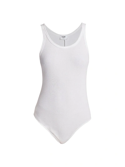 Shop Re/done Women's Ribbed Tank Bodysuit In Optic White