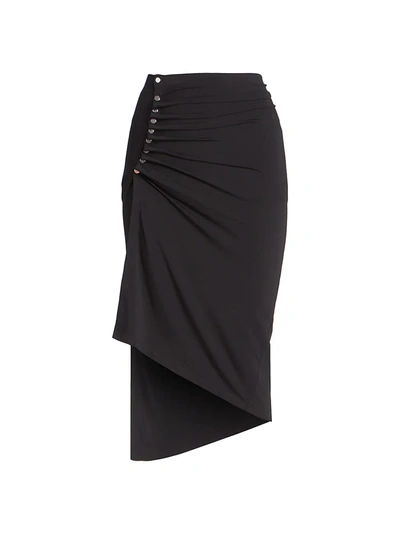 Shop Rabanne Side Ruched Pencil Skirt In Black